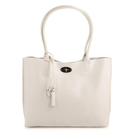 Кожаный женский белый шоппер Giorgio Ferretti (Италия) GF2019981Awhite – Фото 4