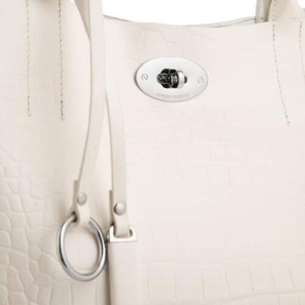Кожаный женский белый шоппер Giorgio Ferretti (Италия) GF2019981Awhite – Фото 5