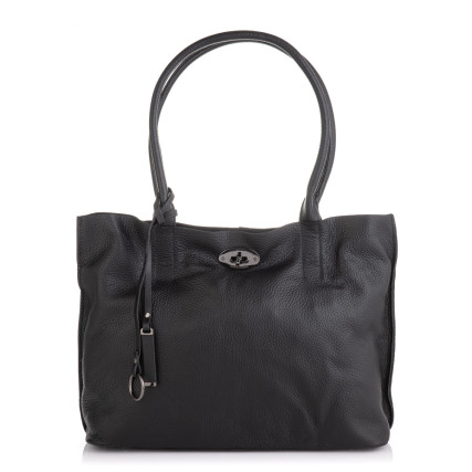 Кожаный женский черный шоппер Giorgio Ferretti (Италия) GF2019981black – Фото 4