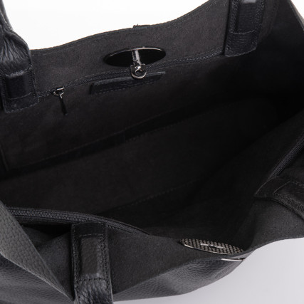 Кожаный женский черный шоппер Giorgio Ferretti (Италия) GF2019981black – Фото 6