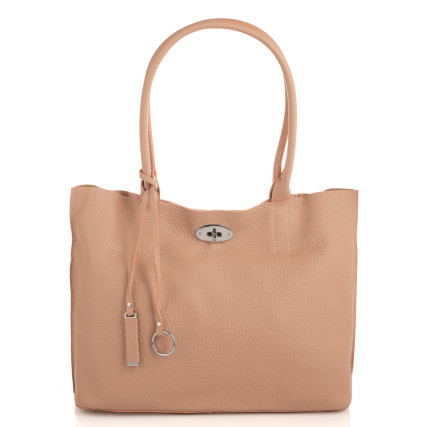 Кожаный женский шоппер Giorgio Ferretti (Италия) розовый GF2019981pink – Фото 4
