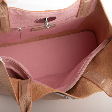 Кожаный женский шоппер Giorgio Ferretti (Италия) розовый GF2019981pink – Фото 6