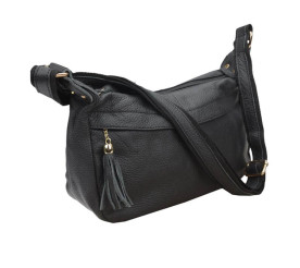 Кожаная женская сумка Borsa Leather черная 10t300-black
