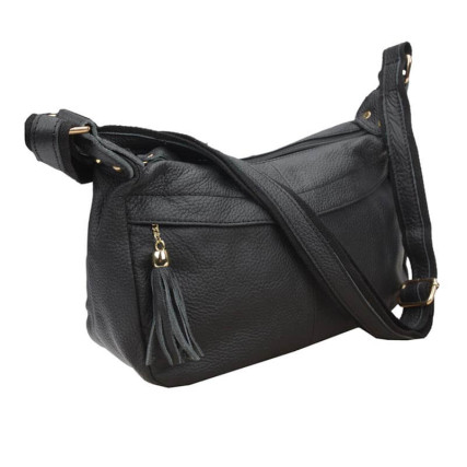 Кожаная женская сумка Borsa Leather черная 10t300-black – Фото 1