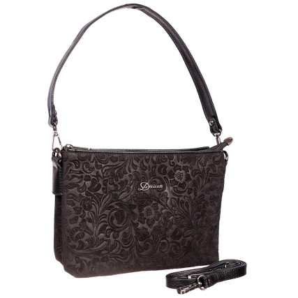 Женская кожаная сумка Desisan черный 3012-416 замш – Фото 4