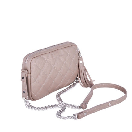 Женская кожаная сумка JIZUZ CLUTCH пудра – Фото 3