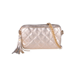 Женская кожаная сумка JIZUZ CLUTCH GOLD золотистая
