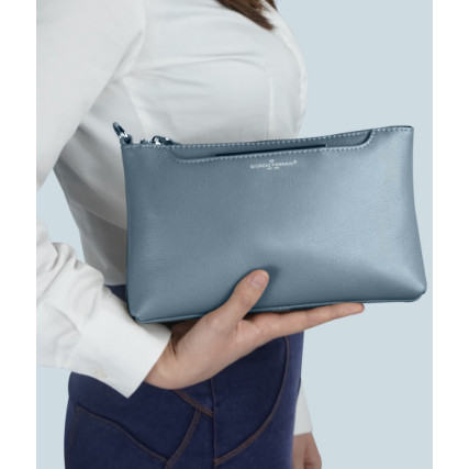 Кожаная сумка на плечо Giorgio Ferretti (Италия) темно-голубая GF2017195Ddblue – Фото 7