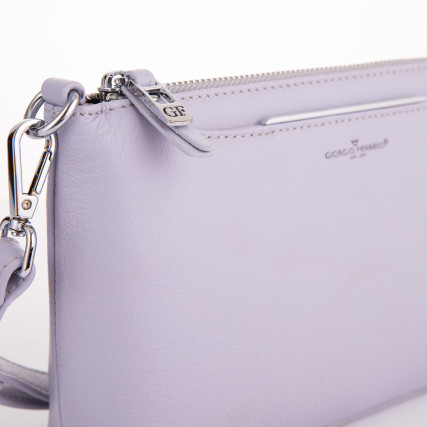 Кожаная сумка на плечо Giorgio Ferretti (Италия) серая GF2017195Dgrey – Фото 5
