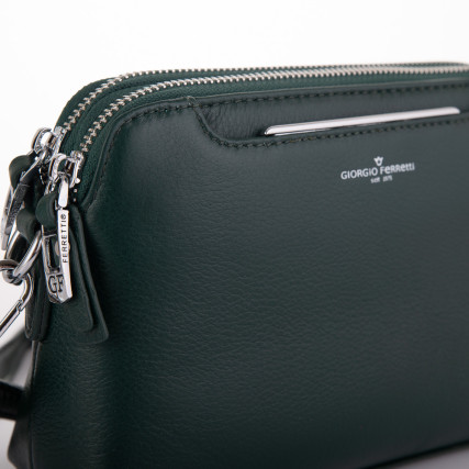 Кожаная сумка на плечо Giorgio Ferretti (Италия) зеленая GF2017273Cgreen