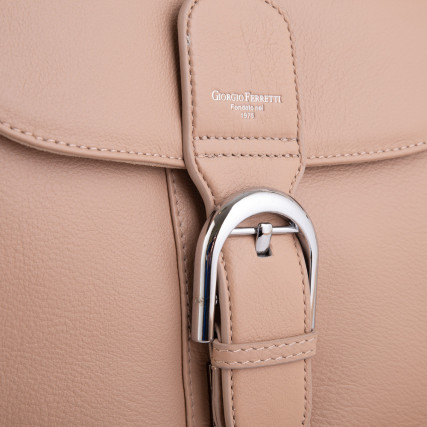 Кожаная женская сумка на плечо Giorgio Ferretti (Италия) бежевая GF2018500116Cbeige – Фото 5