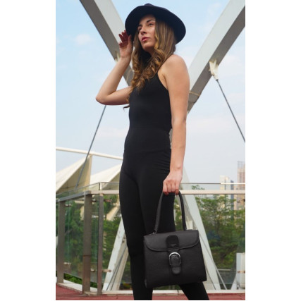 Кожаная женская сумка на плечо Giorgio Ferretti (Италия) черная GF2018500116Cblack – Фото 2