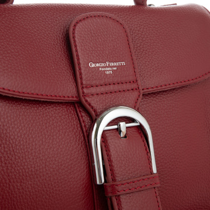 Кожаная сумка на плечо Giorgio Ferretti (Италия) бордовая GF2018500116Cbordo – Фото 5