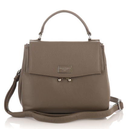 Кожаная сумка на плечо Giorgio Ferretti (Италия) серая GF2018969Bdgrey – Фото 4