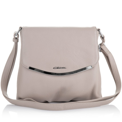 Кожаная сумка на плечо Giorgio Ferretti (Италия) серая GF2019056Bgrey – Фото 2