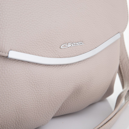 Кожаная сумка на плечо Giorgio Ferretti (Италия) серая GF2019056Bgrey – Фото 5