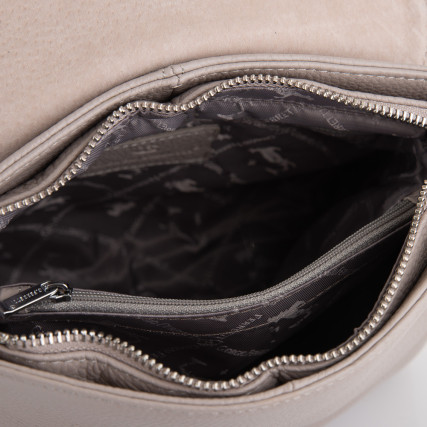 Кожаная сумка на плечо Giorgio Ferretti (Италия) серая GF2019056Bgrey – Фото 6
