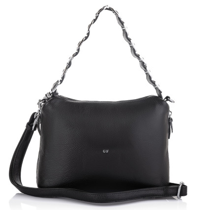 Кожаная сумка на плечо Giorgio Ferretti (Италия) черная GF2019058Eblack – Фото 3
