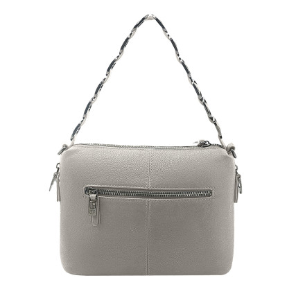 Кожаная сумка на плечо Giorgio Ferretti (Италия) серая GF2019058Elgrey – Фото 2