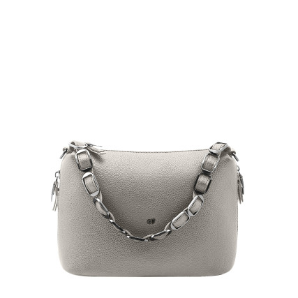 Кожаная сумка на плечо Giorgio Ferretti (Италия) серая GF2019058Elgrey – Фото 4