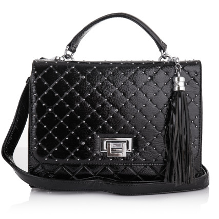 Кожаная сумка на плечо Giorgio Ferretti (Италия) черная GF2019132Ablack – Фото 3