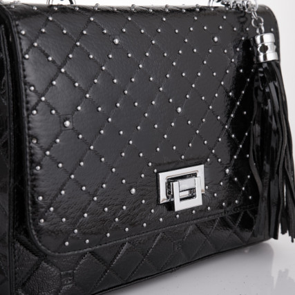 Кожаная сумка на плечо Giorgio Ferretti (Италия) черная GF2019132Ablack – Фото 4