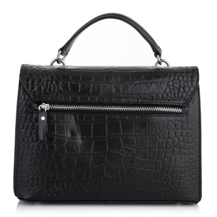 Кожаная черная сумка на плечо Giorgio Ferretti (Италия) GF2019132Ablack2 – Фото 2