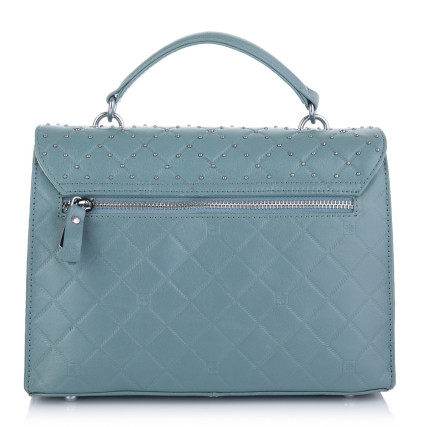 Кожаная сумка на плечо Giorgio Ferretti (Италия) голубая GF2019132Alblue – Фото 2