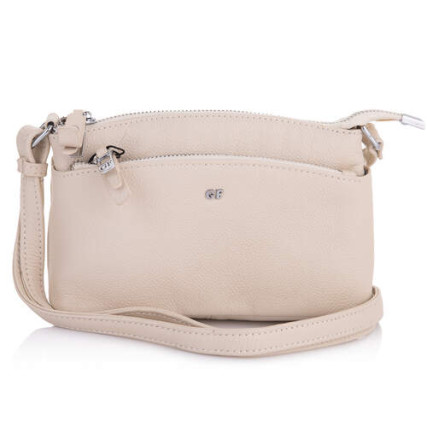 Кожаная сумочка на плечо Giorgio Ferretti (Италия) бежевая GF2019829Bbeige – Фото 2