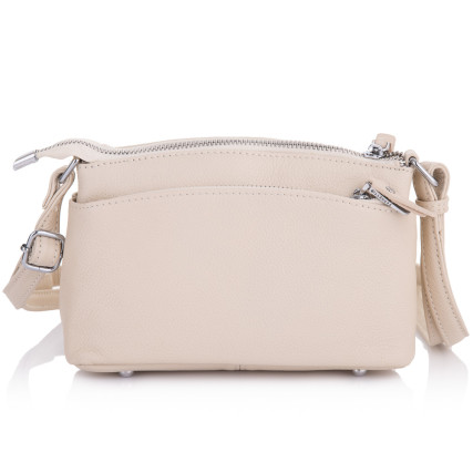 Кожаная сумочка на плечо Giorgio Ferretti (Италия) бежевая GF2019829Bbeige – Фото 3
