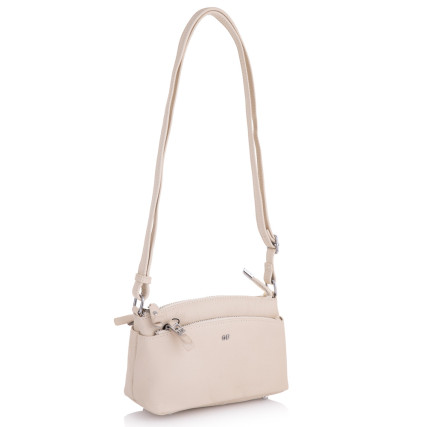Кожаная сумочка на плечо Giorgio Ferretti (Италия) бежевая GF2019829Bbeige – Фото 4