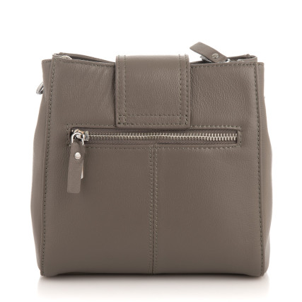 Кожаная сумка на плечо Giorgio Ferretti (Италия) серая GF2020707Algrey – Фото 3