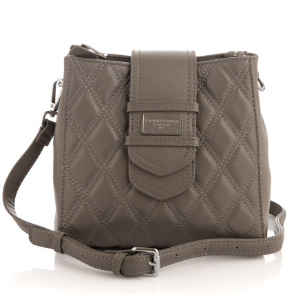 Кожаная сумка на плечо Giorgio Ferretti (Италия) серая GF2020707Algrey – Фото 4
