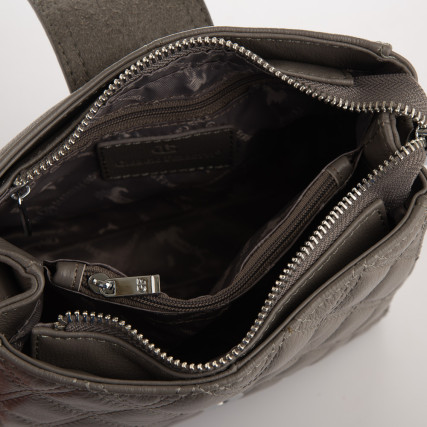 Кожаная сумка на плечо Giorgio Ferretti (Италия) серая GF2020707Algrey – Фото 6
