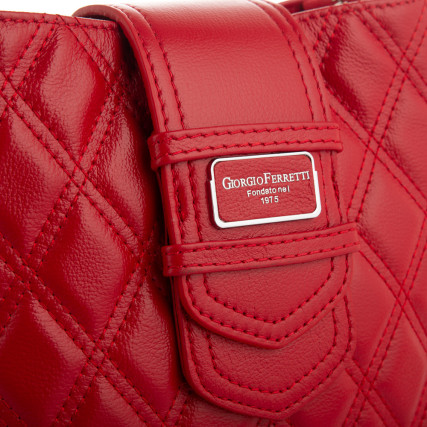 Кожаная сумка на плечо Giorgio Ferretti (Италия) красная GF2020707Ared – Фото 5