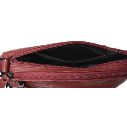 Кожаная женская сумка Borsa Leather красная K1840-red – Фото 3