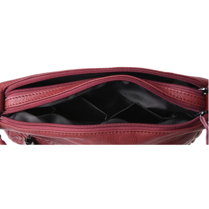 Кожаная женская сумка Borsa Leather красная K1840-red – Фото 4