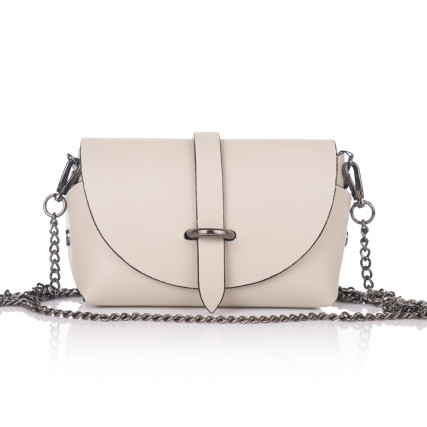 Кожаная женская сумка Virginia Conti (Италия) бежевая VC1325beige – Фото 3