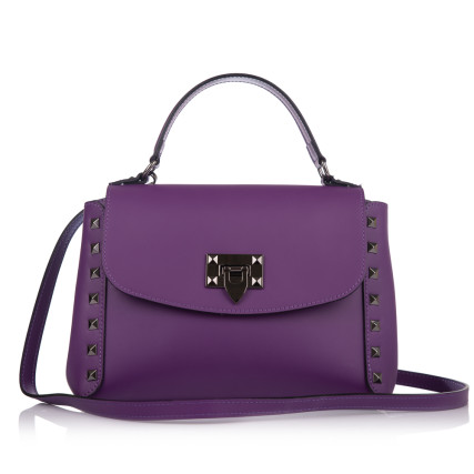 Кожаная женская сумка Virginia Conti (Италия) фиолетовая VC1367violet – Фото 3