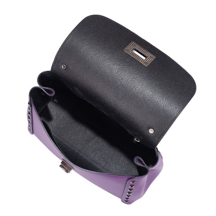 Кожаная женская сумка Virginia Conti (Италия) фиолетовая VC1367violet – Фото 4