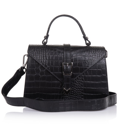 Кожаная женская сумка Virginia Conti (Италия) черная VC2451black – Фото 3