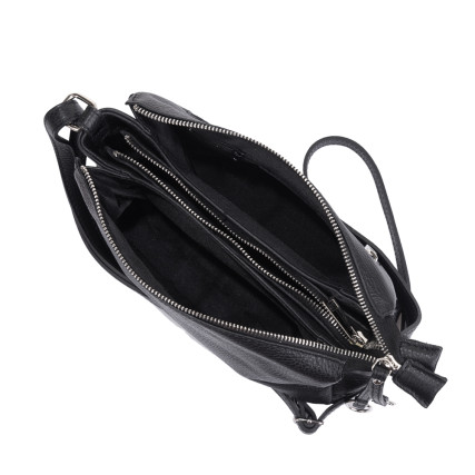 Кожаная женская сумка Virginia Conti (Италия) черная VC2476black – Фото 4