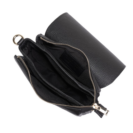 Кожаная женская сумка Virginia Conti (Италия) черная VC2515black – Фото 4
