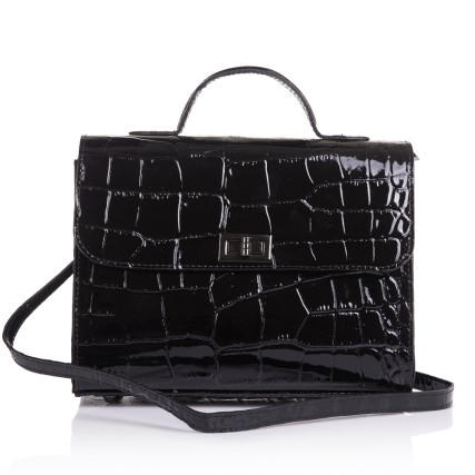Кожаная женская сумка Virginia Conti (Италия) черная VC2522black – Фото 3