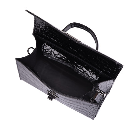Кожаная женская сумка Virginia Conti (Италия) черная VC2522black – Фото 4