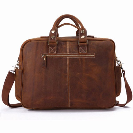 Дорожная сумка кожаная 7028B-1 коричневая Buffalo Bags – Фото 2