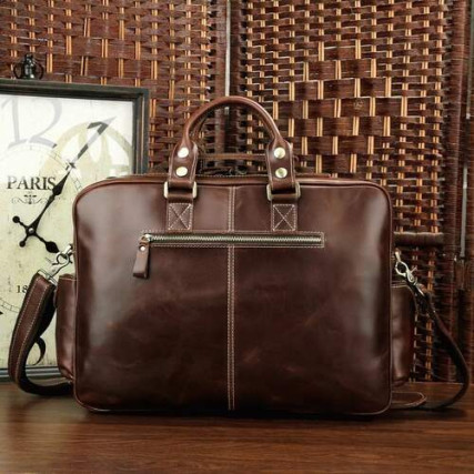 Сумка дорожная из натуральной кожи 7028X коричневая Buffalo Bags – Фото 3