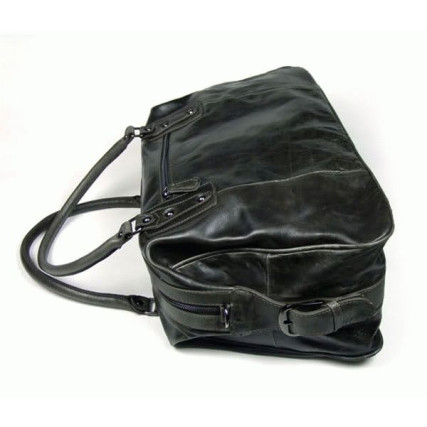 Кожаная сумка дорожная 7071J темно-серая Buffalo Bags – Фото 3