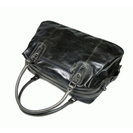 Кожаная сумка дорожная 7071J темно-серая Buffalo Bags – Фото 4