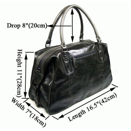Кожаная сумка дорожная 7071J темно-серая Buffalo Bags – Фото 6